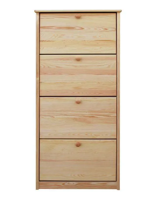 Schuhkipper Kiefer Holz massiv, Farbe: Natur 150x72x30 cm, Schuhschrank Schuhkommode Abbildung