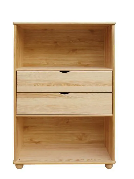 Regal, Küchenregal, Wohnzimmerregal, Bücherregal - 100 cm breit, Kiefer Holz-Massiv, Farbe: Natur Abbildung
