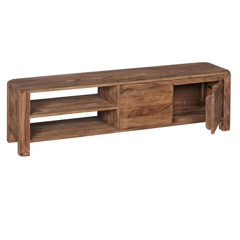 Handgefertigtes TV-Lowboard aus Sheesham Massivholz, Farbe: Sheesham - Abmessungen: 40 x 140 x 35 cm (H x B x T), mit einzigartiger Maserung