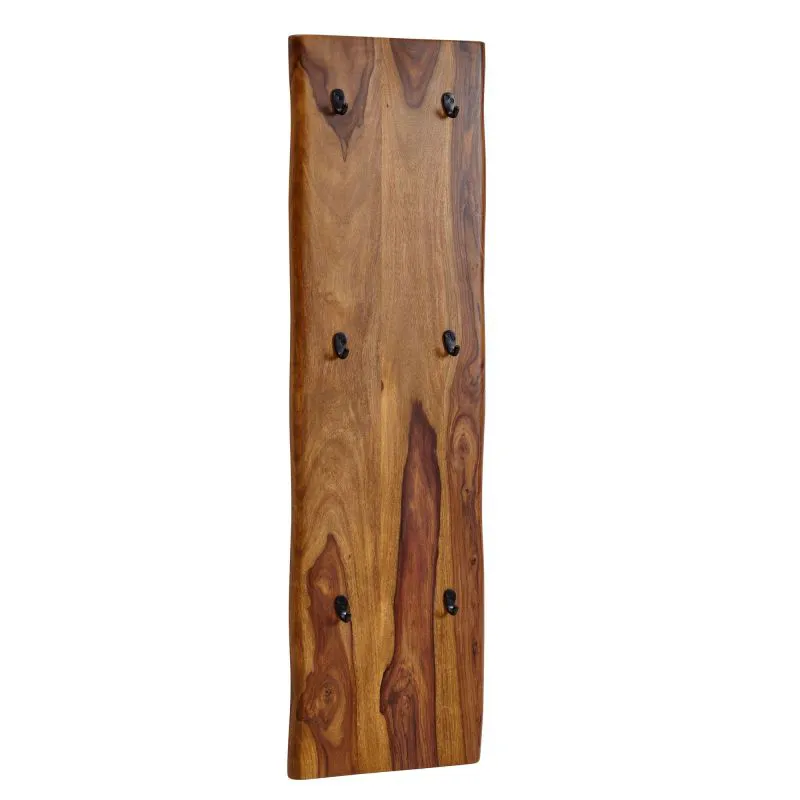 Garderobe aus Sheesham Massivholz, Farbe: Sheesham - Abmessungen: 140 x 40 x 7 cm (H x B x T)