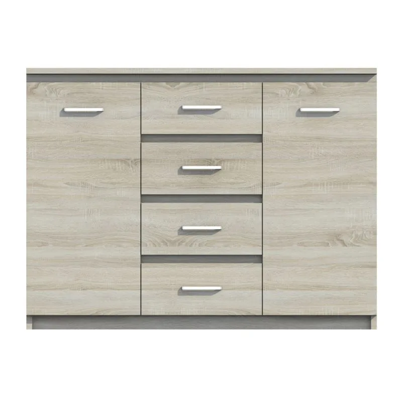 Kommode Pamulang 10, Farbe: Sonoma Eiche - Abmessungen: 91 x 122 x 40 cm (H x B x T)