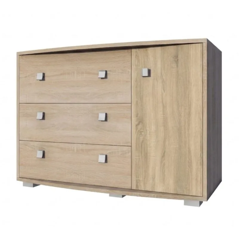 Kommode Rabaul 08, Farbe: Sonoma Eiche - Abmessungen: 80 x 120 x 43 cm (H x B x T)