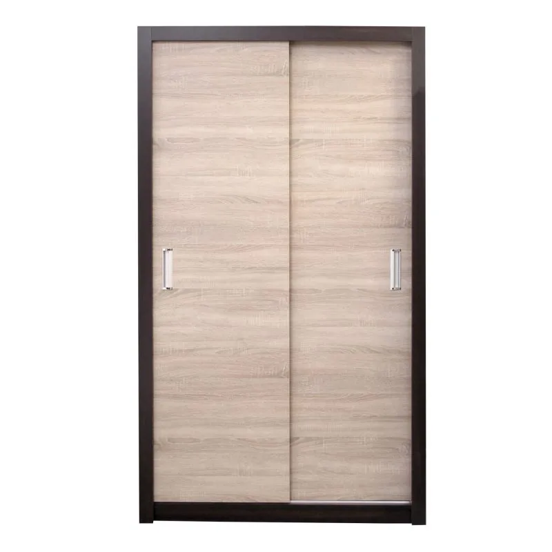 Schiebetürenschrank / Kleiderschrank Sepatan 07, Farbe: Wenge / Sonoma Eiche - Abmessungen: 210 x 100 x 60 cm (H x B x T)