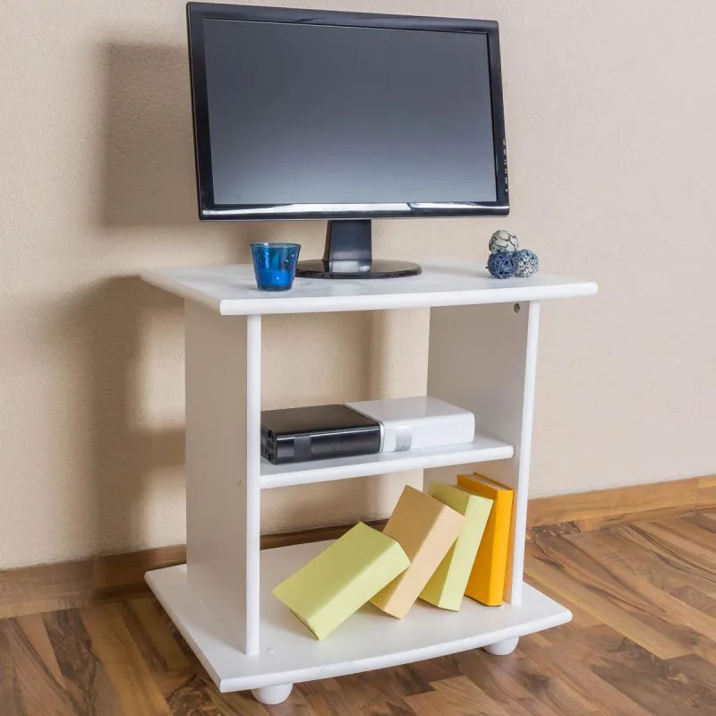 Fernsehtisch Massivholz Farbe: Weiß 60x60x45 cm  Abbildung