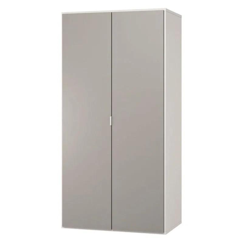 Garderobenschrank mit LED, Farbe: Weiß / Grau - Abmessungen: 187 x 93 x 57 cm (H x B x T) Abbildung