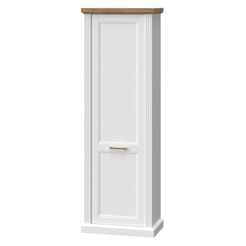 Garderobenschrank, Farbe: Weiß / Walnuss - 193 x 65 x 38 cm (H x B x T) Abbildung