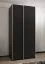 Kleiderschrank / Schiebetürenschrank | ABS-Kantenschutz | 2 Kleiderstangen | 6 Fächer | 2 Schiebetüren | 245,5 x 110 x 64 cm | Farbe: Schwarz | Soft-Close