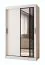 Schiebetürenschrank / Kleiderschrank | Weiß Matt | 120 x 62 x 200 cm | Moderne Details | 5 Fächer | 2 Kleiderstangen | elegante Ausführung