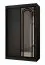 Kleiderschrank | Schwarz Matt | 5 Fächer | 2 Kleiderstangen | hochwertig Verarbeitet | 120 x 62 x 200 cm | Schiebetürenschrank | Spiegeltür | modernes Design