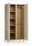 Drehtürenschrank | 2 Türen | Farbe: Beige | 5 Fächer | 2 Kleiderstangen | Soft-Close-Funktion | Maße: 94,5 x 60 x 204 cm | inkl. LED-Beleuchtung