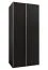 Kleiderschrank / Schiebetürenschrank | ABS-Kantenschutz | 2 Kleiderstangen | 6 Fächer | 2 Schiebetüren | 245,5 x 110 x 64 cm | Farbe: Schwarz | Soft-Close