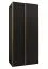 Kleiderschrank / Schiebetürenschrank | 245 x 110 x 64 cm | 2 Kleiderstangen | 6 Fächer | 2 Schiebetüren | 6 Einlegeböden | Farbe: Schwarz | Soft-Close