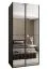 Kleiderschrank / Schiebetürenschrank | 6 Einlegeböden | 6 Fächer | 2 Kleiderstangen | 245,5 x 100 x 64 cm | 2 Schiebetüren | Farbe: Schwarz | Soft-Close