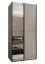 Kleiderschrank / Schiebetürenschrank | 245,5 x 100 x 64 cm | 2 Kleiderstangen | 6 Fächer | Farbe: Kaschmir | 2 Schiebetüren | Soft-Close | Spiegel