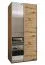 Kleiderschrank / Schiebetürenschrank | 6 Fächer | 2 Kleiderstangen | Farbe: Eiche Artisan | 245,5 x 110 x 64 cm | Soft-Close | Spiegel | 2 Schiebetüren