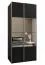 Kleiderschrank / Schiebetürenschrank | 2 Kleiderstangen | Farbe: Schwarz | 2 Schiebetüren | Spiegel | Soft-Close | 245,5 x 100 x 64 cm | 6 Fächer