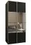 Kleiderschrank / Schiebetürenschrank | 245,5 x 110 x 64 cm | Spiegel | Farbe: Schwarz | Soft-Close | 2 Schiebetüren | 2 Kleiderstangen | 6 Fächer