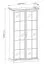 Kleiderschrank Torsakala 06 mit 200 x 102 x 56 cm, 2 Einlegeböden, 2 eleganten Glastüren, 3 praktischen Fächern, 1 Kleiderstange, Weiß Opal, ABS
