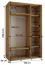 Kleiderschrank Mina mit Schiebetüren in Weiß/Eiche gehalten, Anti Staubbürsten, platzsparend, viel Stauraum, 235,2 x 150 x 60 cm, robustes Material