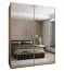 Kleiderschrank / Schiebetürenschrank | 245,5 x 190 x 64 cm | 2 Kleiderstangen | Spiegel | Farbe: Eiche Artisan | 2 Schiebetüren | 11 Fächer | Soft-Close