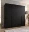 Drehtürenschrank | 4-Türig | Farbe: Schwarz | 2 Fächer | Soft-Close-Funktion | 2 Kleiderstangen | Griffe: Schwarz | Maße: 200 x 52 x 202 cm | Kleiderschrank | ABS-Kanten