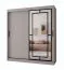 Schiebetürenschrank | Kaschmir | 10 Fächer | 2 Kleiderstangen | hochwertig Verarbeitet | 180 x 62 x 200 cm | Kleiderschrank | Spiegeltür | modernes Design