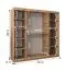 Kleiderschrank / Schiebetürenschrank Aletschhorn 20, Farbe: Kaschmir, 2 Meter breit, 10 Fächer, eine Spiegeltür, zwei Kleiderstangen, Aluminiumschienen