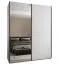 Kleiderschrank / Schiebetürenschrank | Spiegel | 245,5 x 200 x 64 cm | Soft-Close-Funktion | 2 Kleiderstangen | 2 Schiebetüren | 11 Fächer | Farbe: Weiß