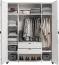 Drehtürenschrank / Kleiderschrank Pantanoso 15, Farbe: Weiß / Grau - Abmessungen: 239 x 185 x 57 cm (H x B x T)
