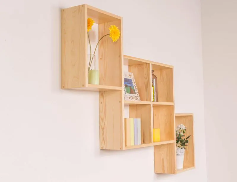 Bücherregal - 146 cm breit, Kiefer Holz-Massiv, Farbe: Natur Abbildung