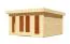 Holz Gartenhaus mit hoher Schneelast 185 kg/m², Inkl. Fußboden, natur, 38 mm, Massivholz-Pultdach, Zylinderschloss, 3,93 × 3,93 m, 2 große Fenster