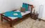 Kinderbett / Jugendbett "Easy Premium Line" K8, Buche Vollholz massiv dunkelbraun lackiert - Maße: 90 x 190 cm