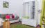 Kleiderschrank mit 4 Schubladen, Farbe: Weiß 190x120x60 cm