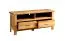 Stabiles TV-Möbel / TV-Unterschrank mit zwei Schubladen Floresta 17, schlichtes Design, Natur, Eiche massiv geölt, natürliche Maserung, 61 x 142 x 48 cm, mit zwei offenen Fächer