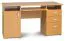 Schreibtisch Banjaran 05, Farbe: Erle - Abmessungen: 75 x 132 x 60 cm (H x B x T)