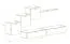 Moderne Wohnwand Balestrand 152, Farbe: Grau / Weiß - Abmessungen: 150 x 330 x 40 cm (H x B x T), mit 10 Fächern
