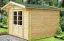Holz-Gartenhaus 2,48 x 2,98 Meter (inkl. Dach) | Naturbelassen | Satteldach | 34 mm Blockbohlen-Haus Abbildung