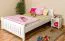 Bettrahmen für Kinder / Kinderbett 140 x 200 cm | Massivholz: Kiefer | Weiß Lackiert Abbildung