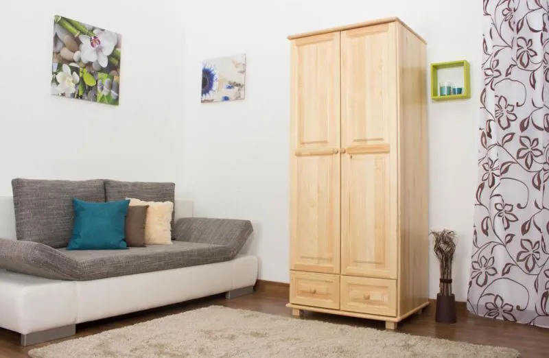 Vollholz-Schrank, Farbe: Natur 190x80x60 cm Abbildung