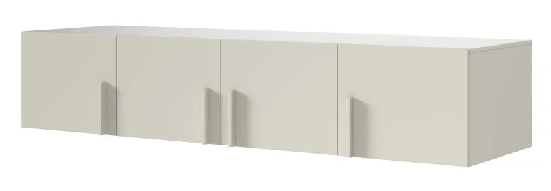 Schrankaufsatz für Kleiderschrank Edegem 01 |  200 x 61 x 40 cm | Farbe: Kaschmir | 4 Türen | 3 Fächer | ABS-Kanten