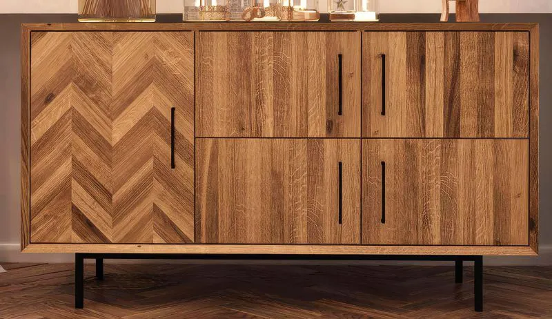Kommode Kumeu 38 Kernbuche massiv geölt - Abmessungen: 80 x 144 x 45 cm (H x B x T)