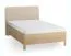 Einzelbett | Eiche massiv | Farbe: Eiche / Beige |  weich gepolsterte Kopfstütze | 90 x 200 cm | dezent abgerundete Form | Gästebett | inkl. Lift up Lattenrost