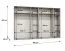 Kleiderschrank / Drehtürenschrank | Farbe: Kaschmir | 2 Spiegeltüren | 4 Fächer | 4 Kleiderstangen | Soft-Close | Griffe: Schwarz | Maße: 300 x 52 x 202 cm | ABS
