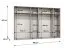 Kleiderschrank | Farbe: Kaschmir | Schlafzimmerschrank mit Spiegel | Soft-Close-Funktion | Griffe: Kaschmir | Maße: 300 x 52 x 202 cm | ABS-Kanten | 4 Fächer | 4 Kleiderstangen