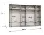 Drehtürenschrank / Kleiderschrank Korab 164, Farbe: Kaschmir, vier Kleiderstangen, Soft-Close-Funktion, 3 Meter breit, sechs Spiegeltüren, Griffe: Kaschmir
