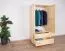 Kleiderschrank Massivholz natur 010 - 190 x 80 x 60 cm (H x B x T)