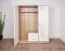 Schlafzimmer - Kleiderschrank, Farbe: Weiß / Eiche - Abmessungen: 190 x 150 x 56 cm (H x B x T)