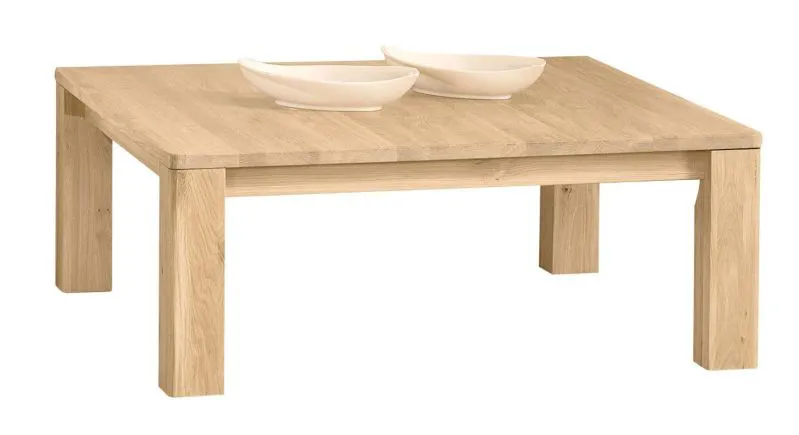Wohnzimmertisch teilmassiv Farbe: Weiß 39x100x100 cm Abbildung