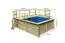 Garten Pool 1 rechteckig aus Holz, Farbe: Natur KDI, Ø 476 cm, inkl. Leitern & Terrasse 2-teilig