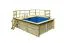 Holz Pool 1 SET rechteckig, Farbe: Natur KDI, Ø 476 cm, inkl. Filterpaket, Leitern & Terrasse 2-teilig